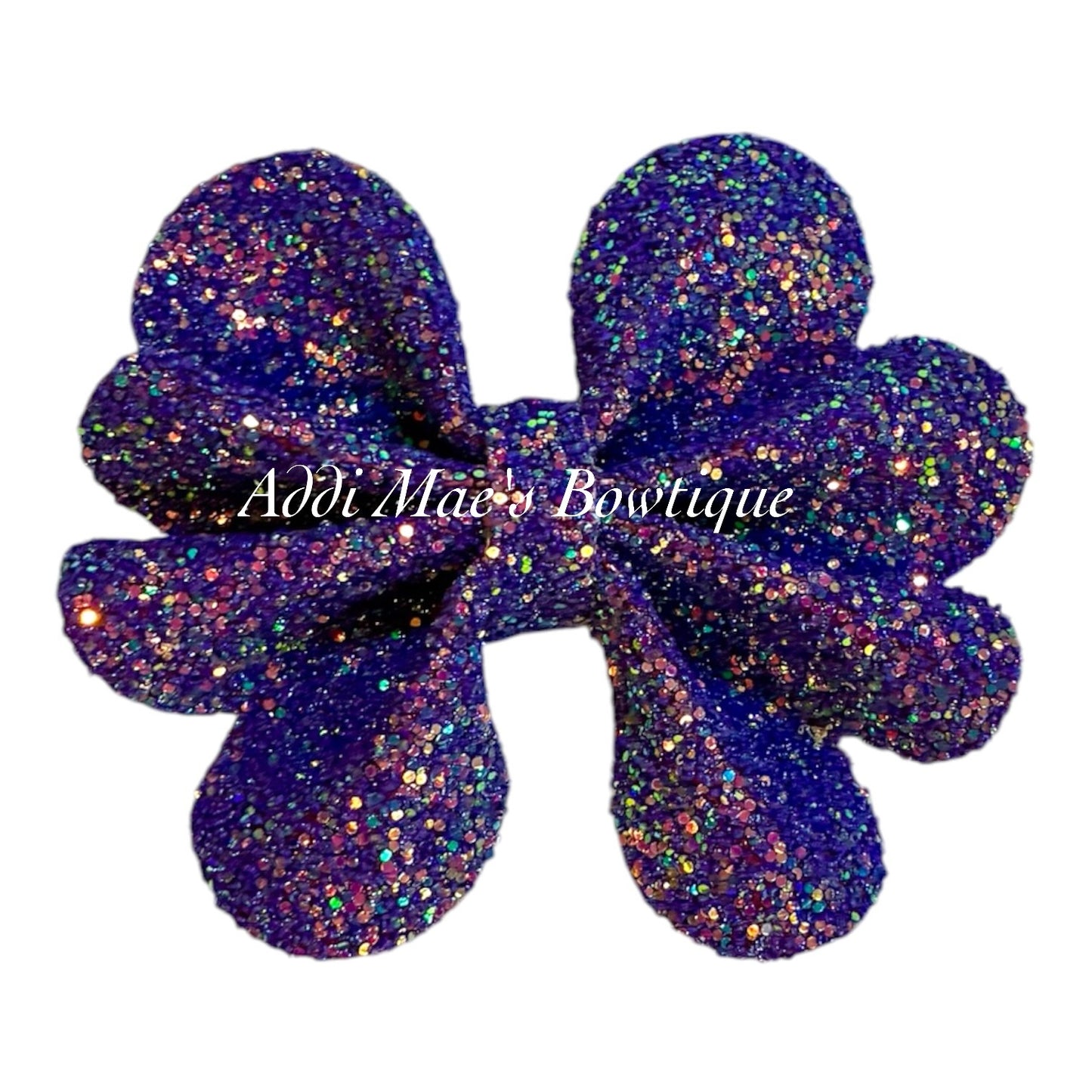 Purple Glitter Ruffle Bow