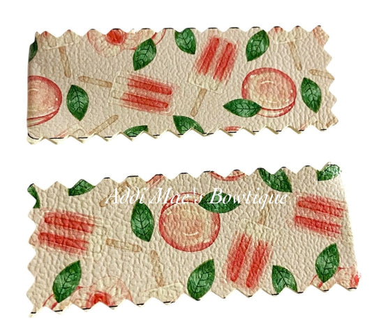 Peach Popsicle Snap Clip Set