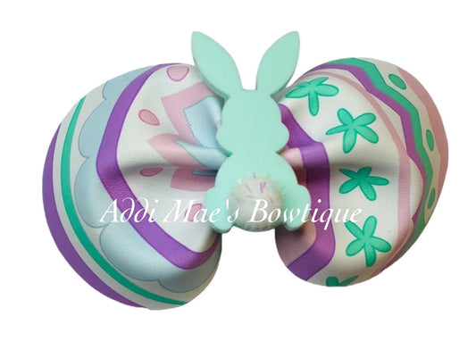 Easter Egg Acrylic Bunny 3” Bow