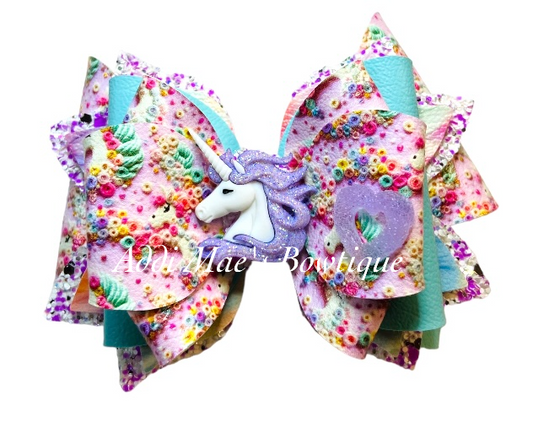 Pastel Unicorn Bow