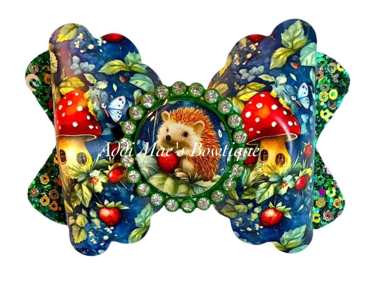 Strawberry Mushroom Hedgehog Bow