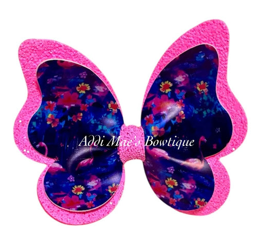 Pink Flamingo Butterfly Bow