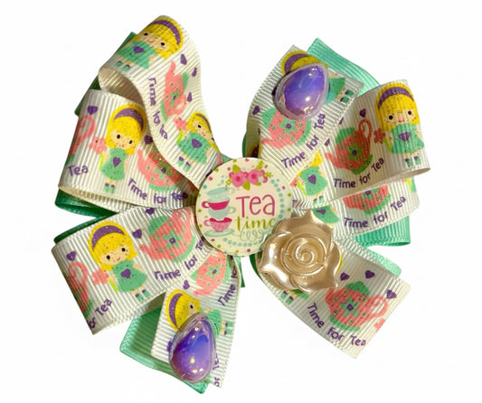 Tea Party Time Ribbon Bow