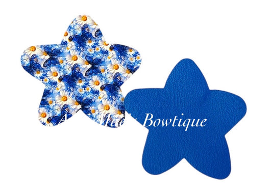 Blue Butterfly Daisy Star Shaped Snap Clip Set