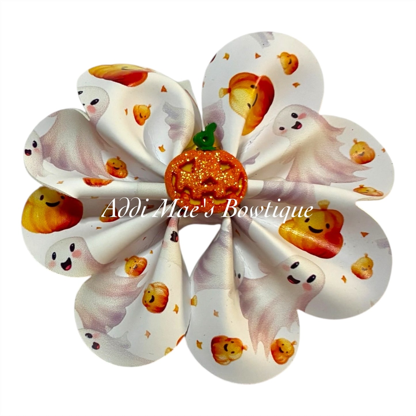 Cute Ghosts Halloween Ruffle Bow