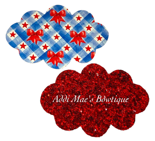Red Bows & Stars Snap Clip Set
