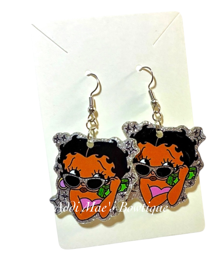Betty Boop Acrylic Dangle Earrings