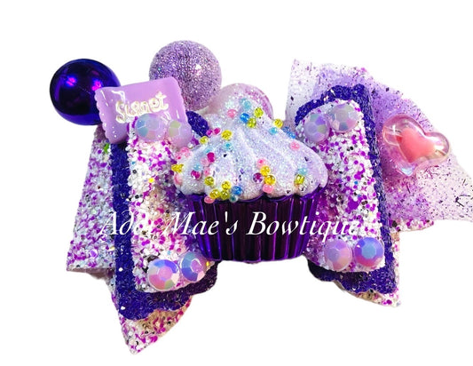 Purple Cupcake Bow