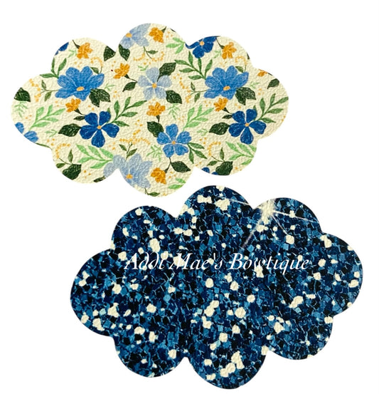 Blue Flowers Snap Clip Set