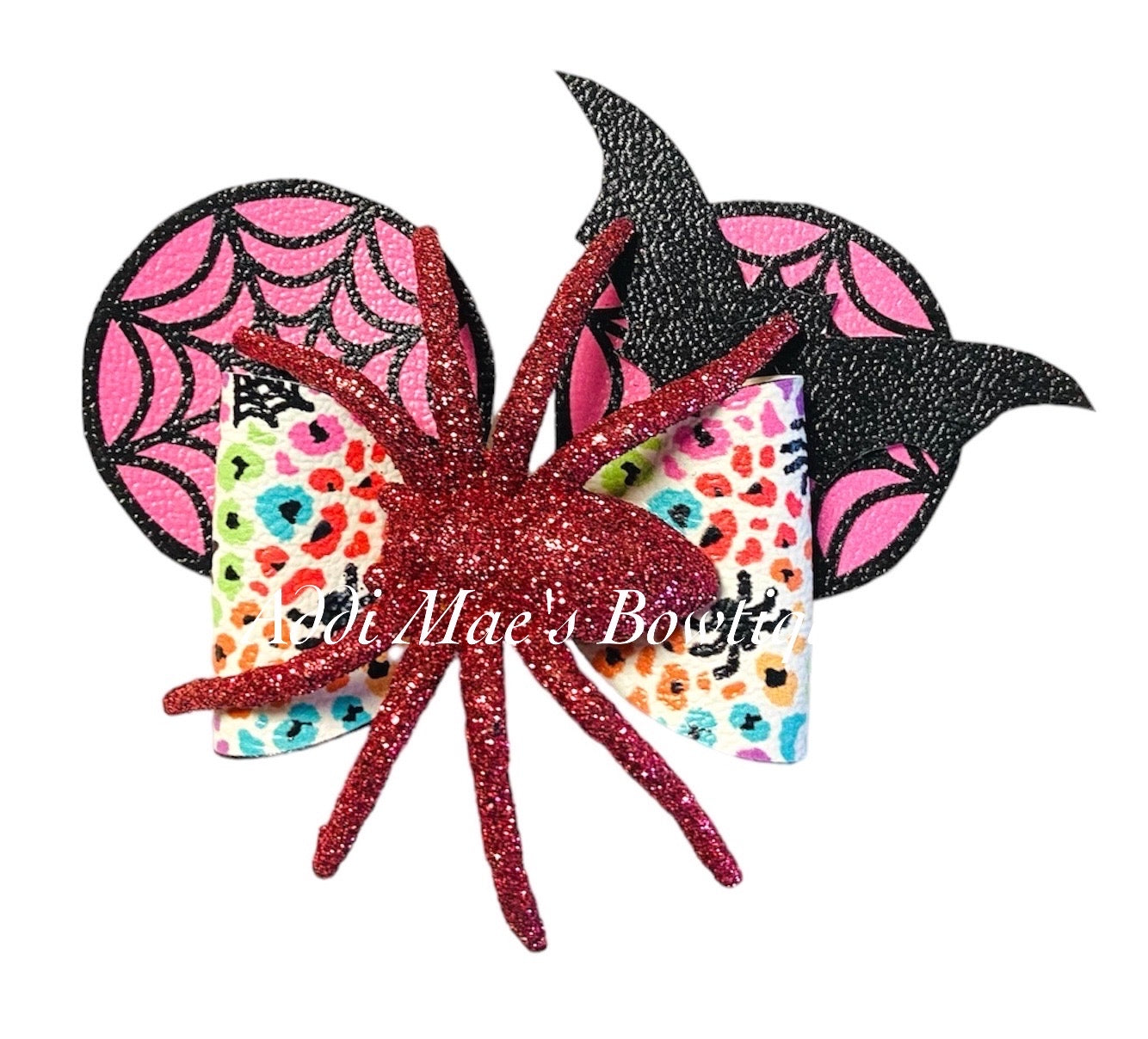 Neon Rainbow Spider Web Clip Halloween