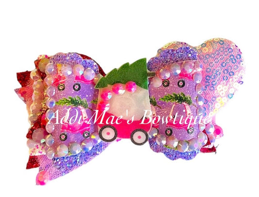Toddler Cozy Car Christmas Bow