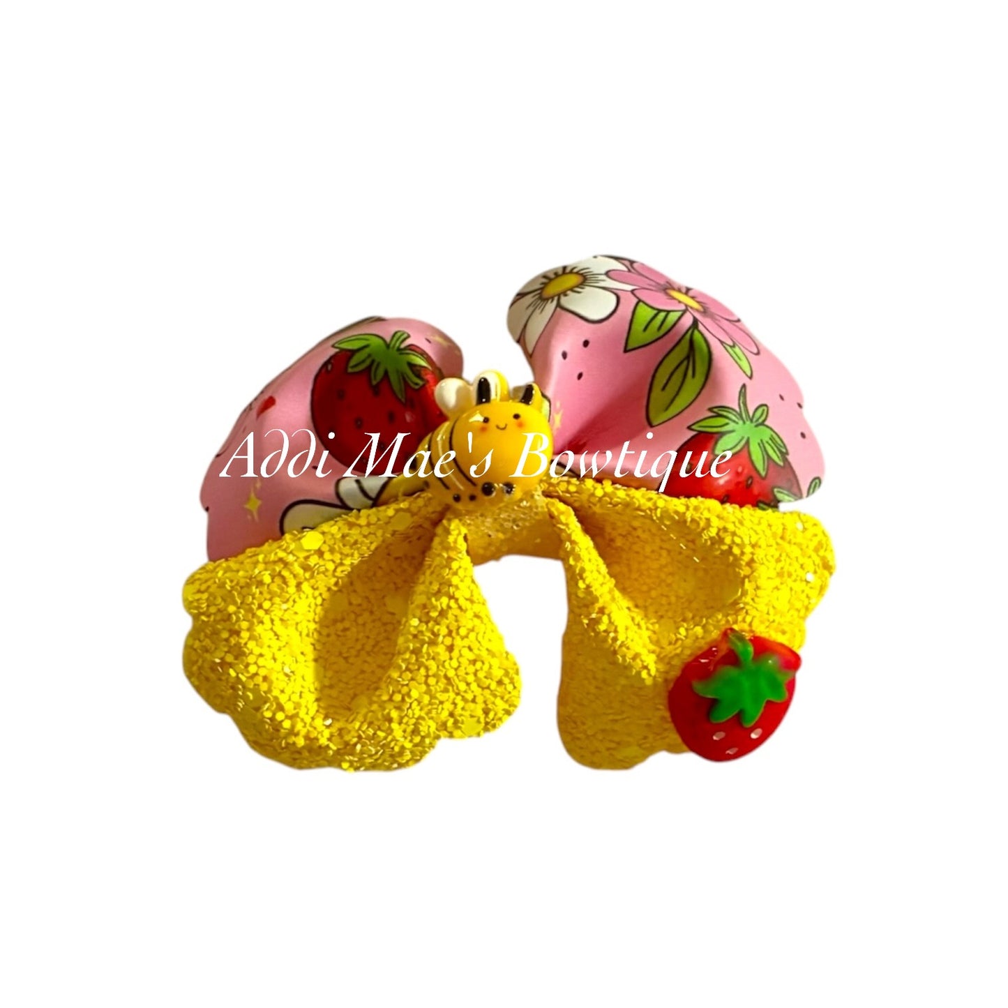 Strawberries & Bees 3.5” Bow