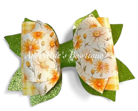Yellow Daisy Bow