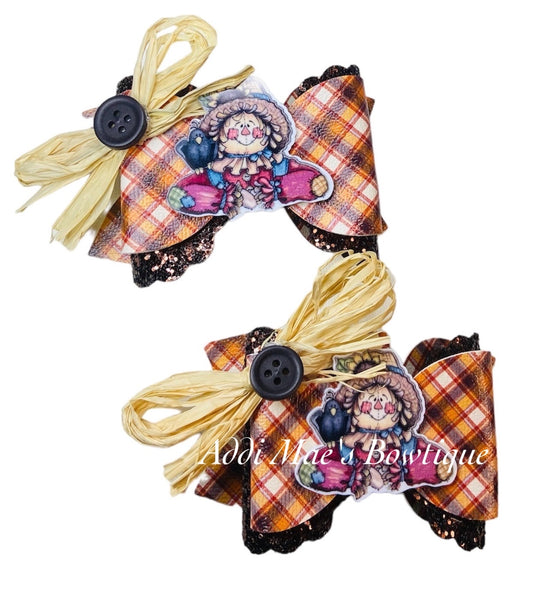 Scarecrow Fall Plaid Piggy Set