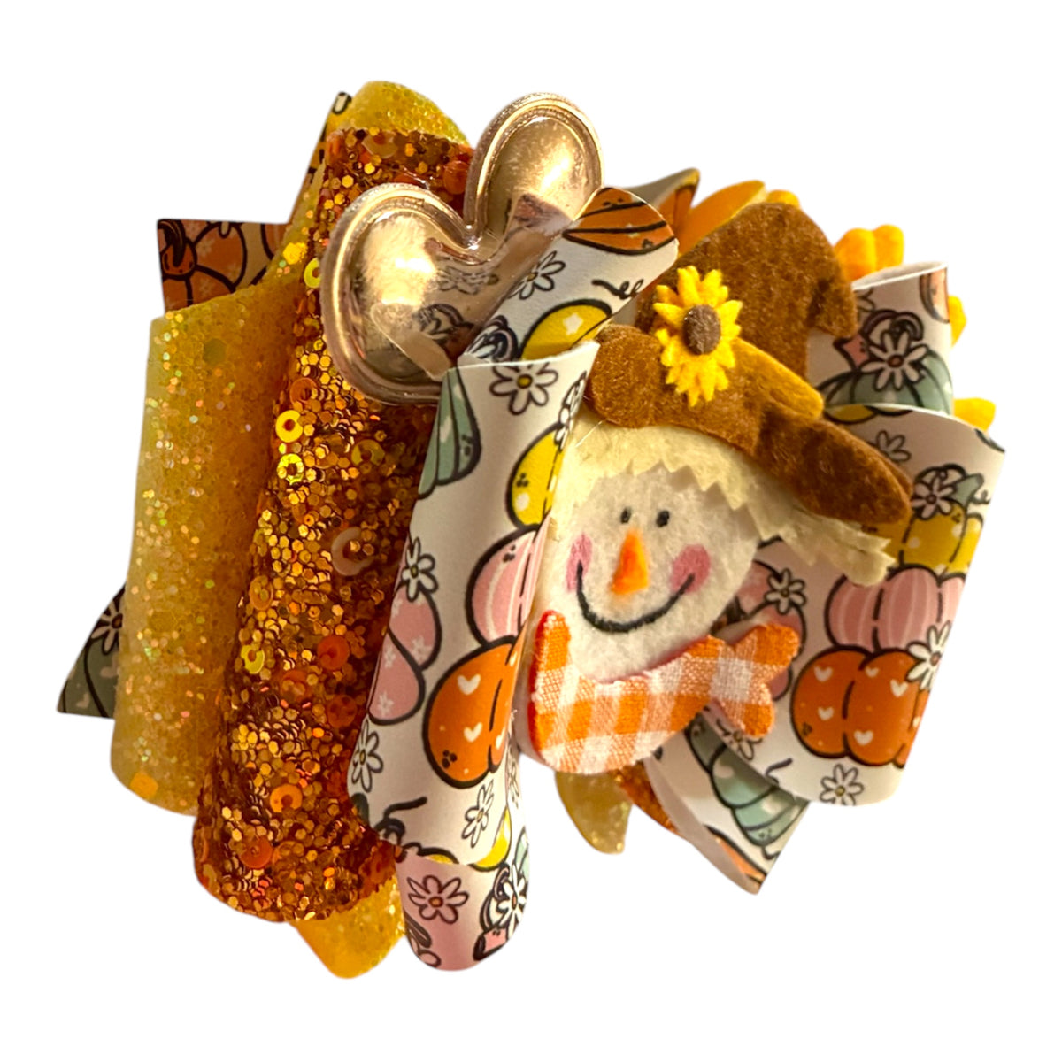 Scarecrow Pastel Pumpkins Bow