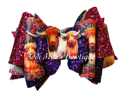 Furry Highland Cow Bow