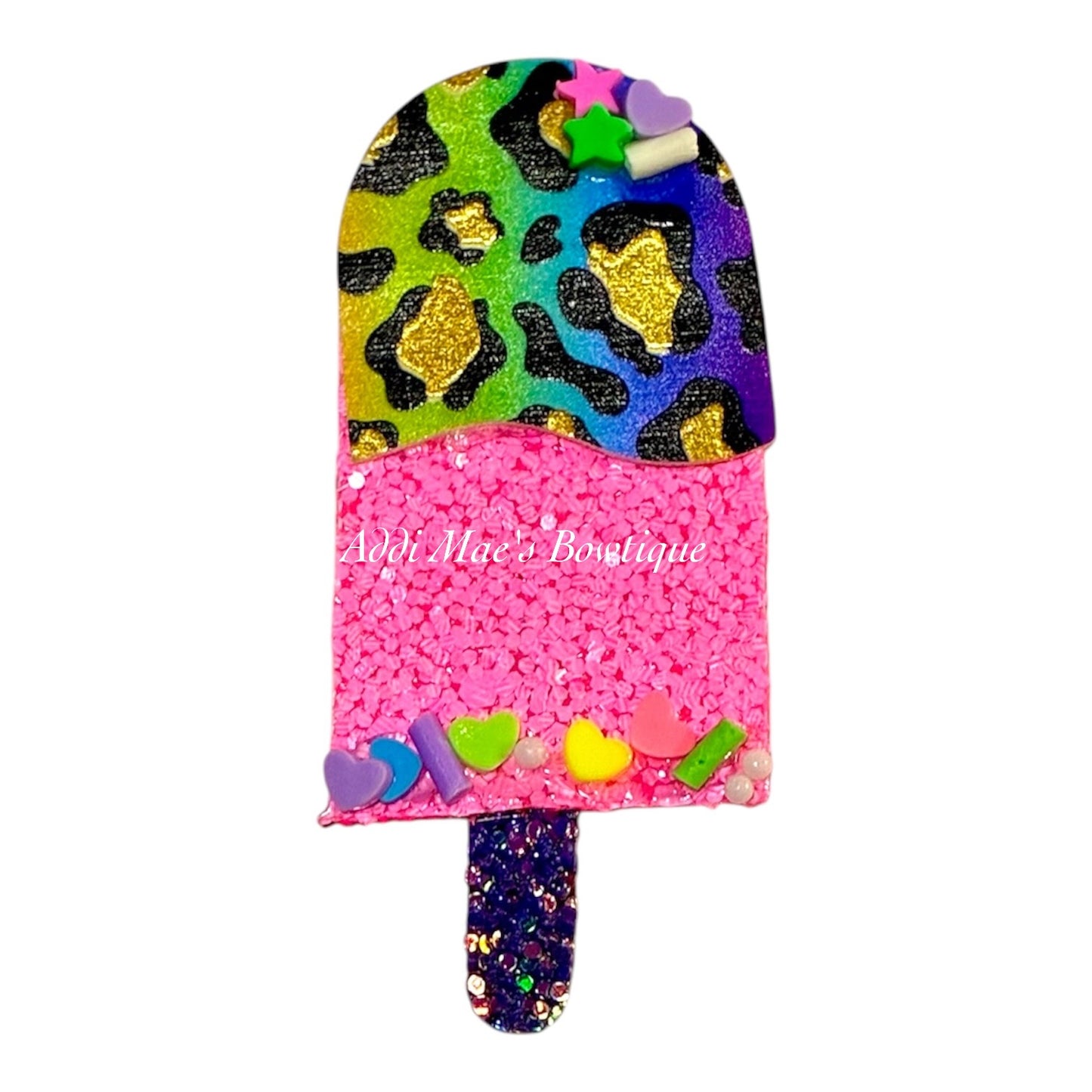 Neon Cheetah Ice Cream Popsicles Clip