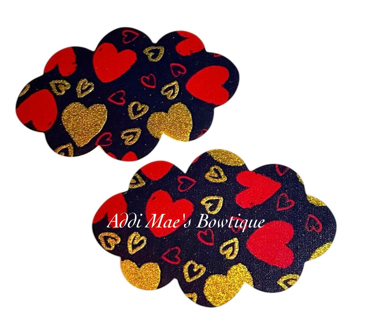 Red and Gold Hearts Snap Clip Set
