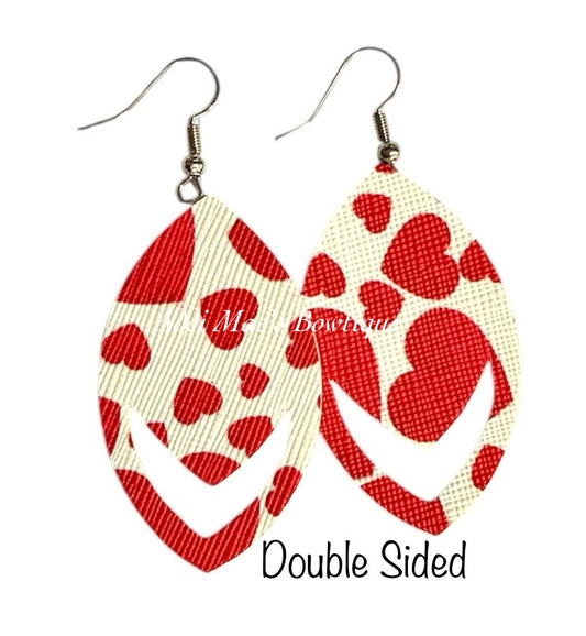 Lots of Hearts Double Sided Dangle Earrings