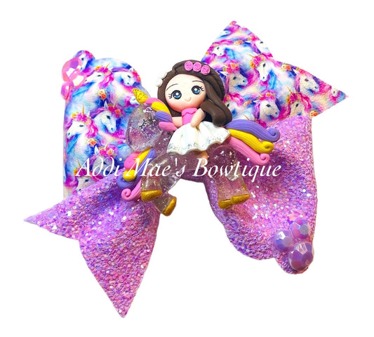 Pastel Lavender Unicorn Bow