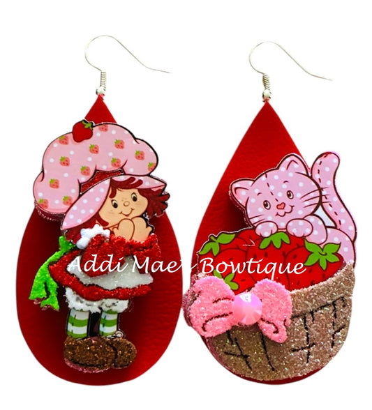 Strawberry Girl Shaker Tear Drop Earrings