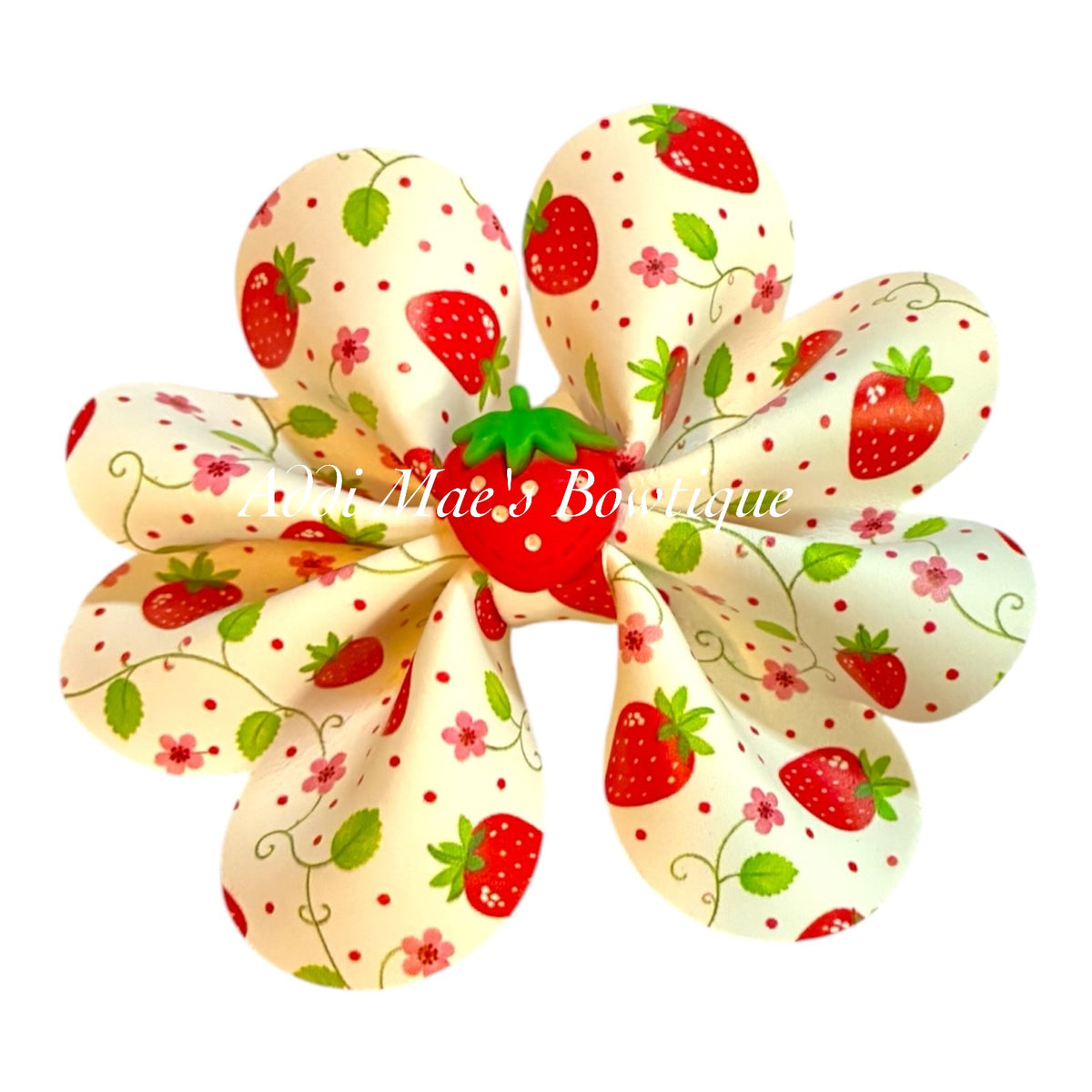 Strawberry Blossom Ruffle Bow