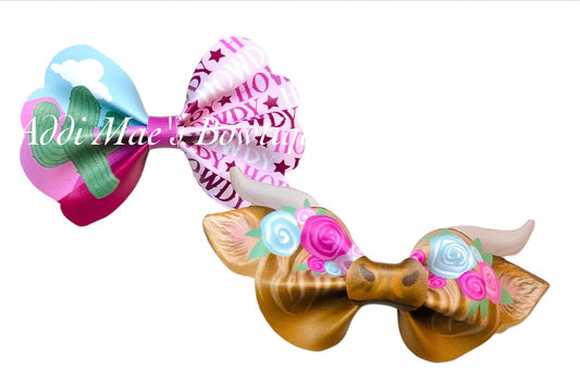 Pink Cowgirl Howdy Bow Set