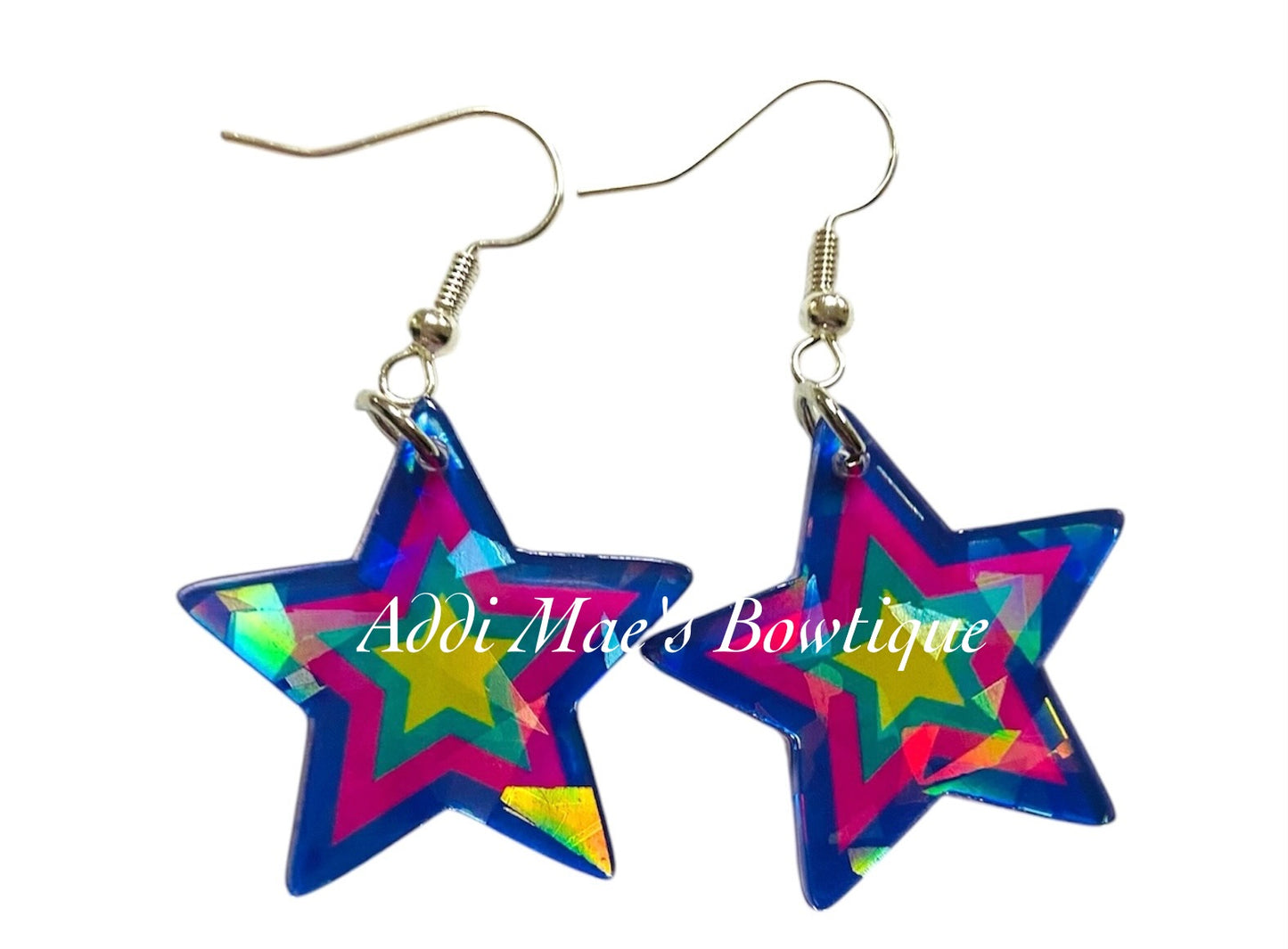 Rainbow Star Dangle Earrings