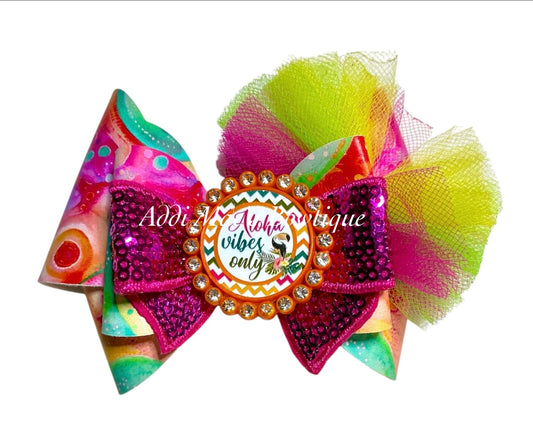 Aloha Vibes Tropical Bow