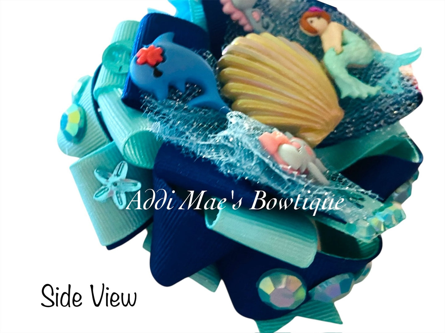 Mermaid Blues Ribbon Bow