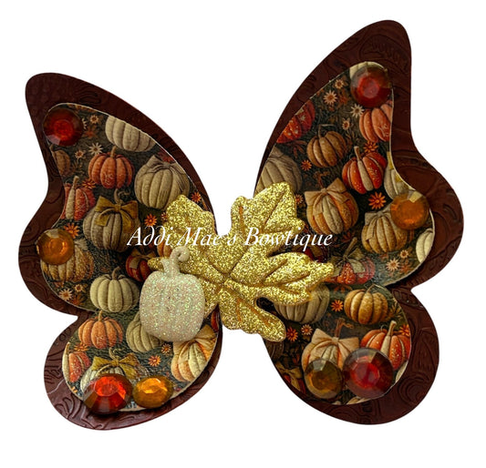 Autumn Pumpkins Cutie Bows Butterfly Bow