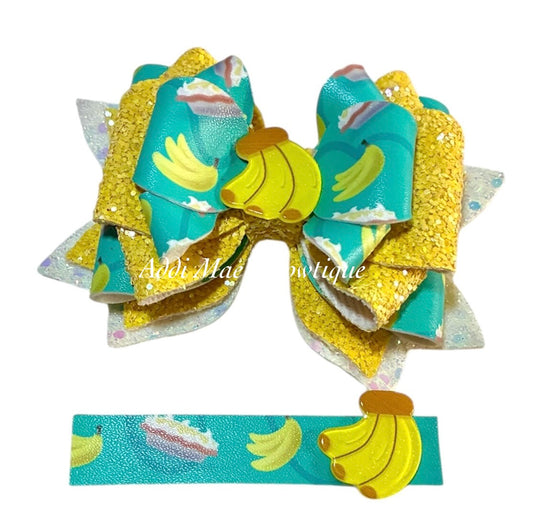 Banana Cream Pie Bow & Clip