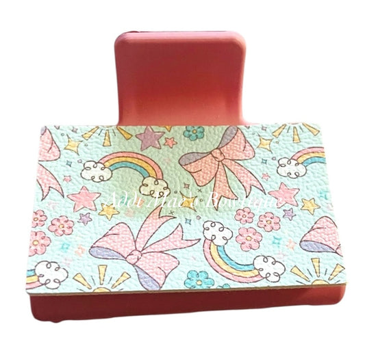 Pastel Rainy Bows Small Claw Clip
