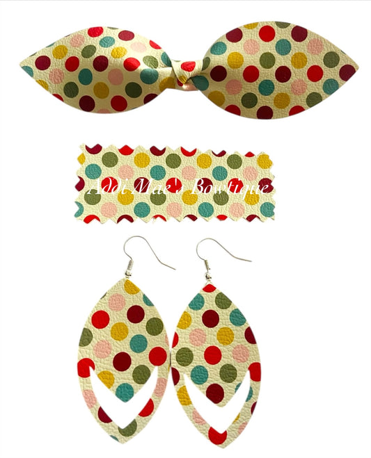 Ditsy Dots Top Knot Clip, 3” Snap Clip, & Earrings Set