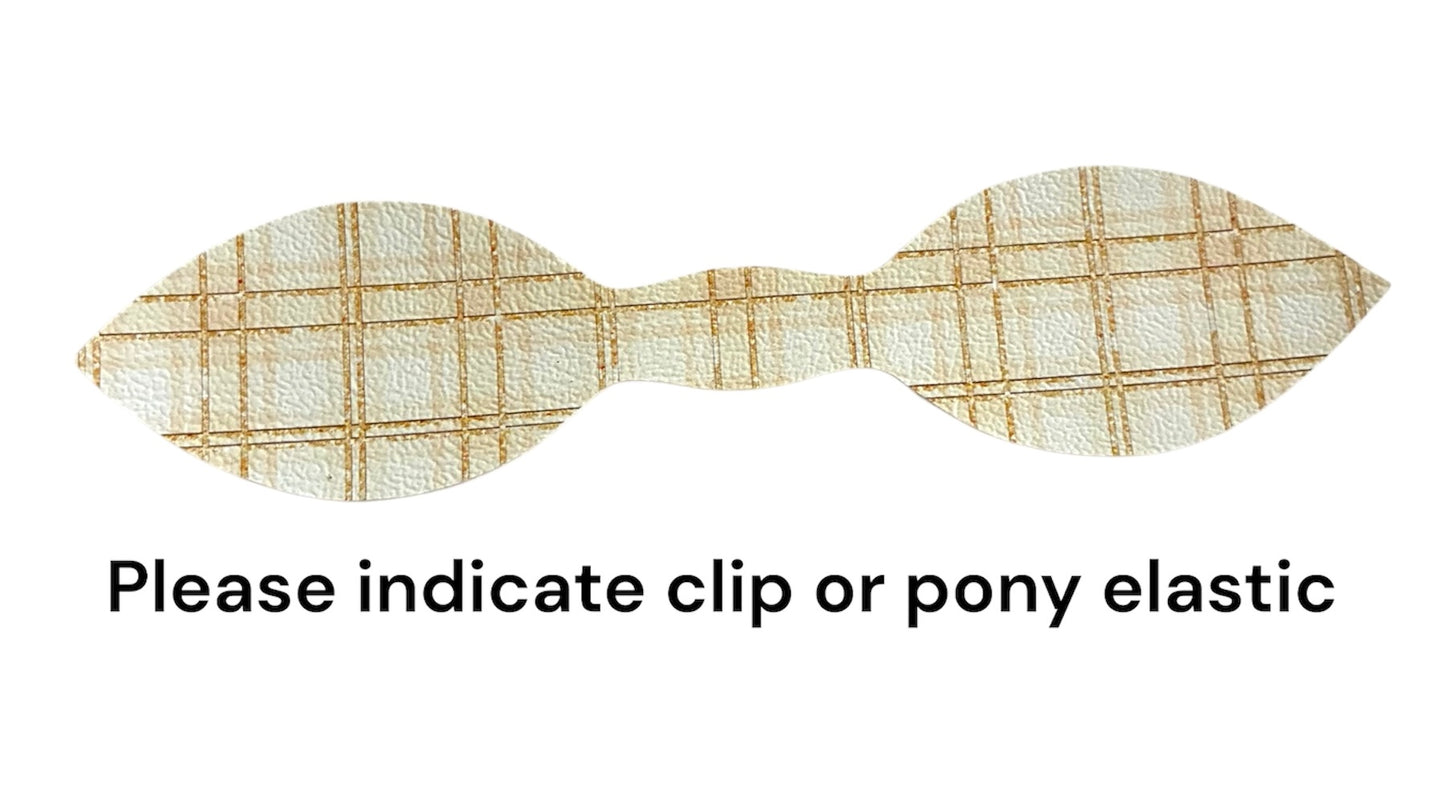 Gold Plaid Top Knot Pony / Clip