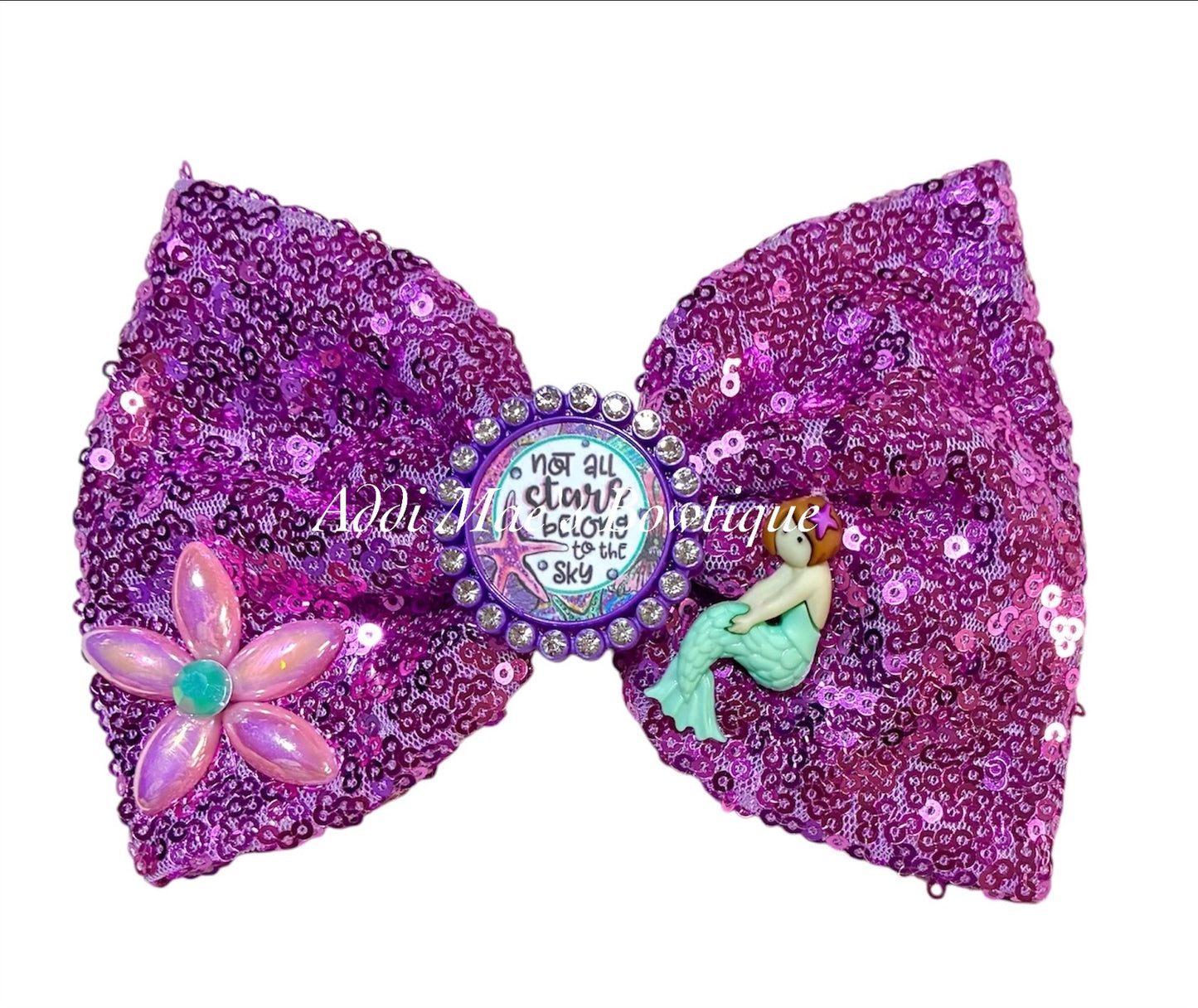 Mermaid Sea Star  Sequin Bow