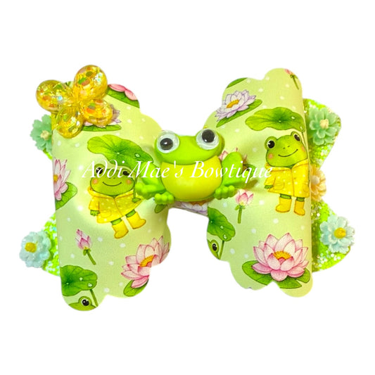Rainy Day Frogs Bow