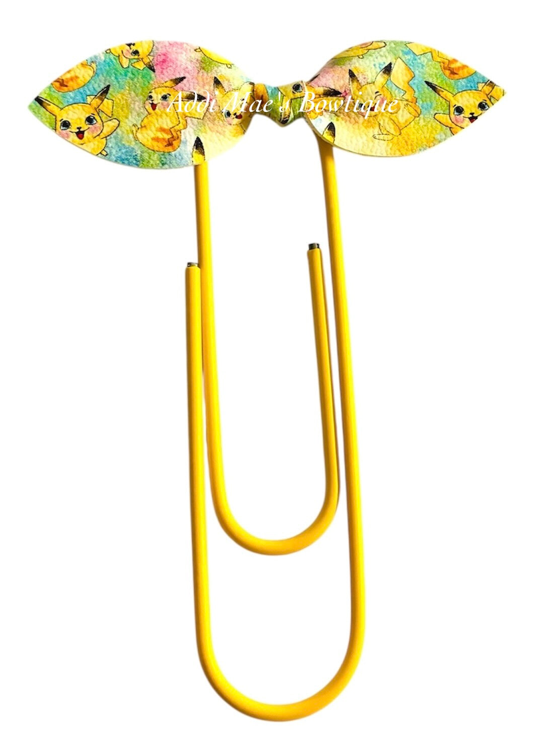 Yellow Pocket Monster Mini Top Knot Jumbo Paperclip Bookmark