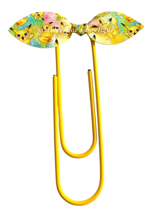 Yellow Pocket Monster Mini Top Knot Jumbo Paperclip Bookmark