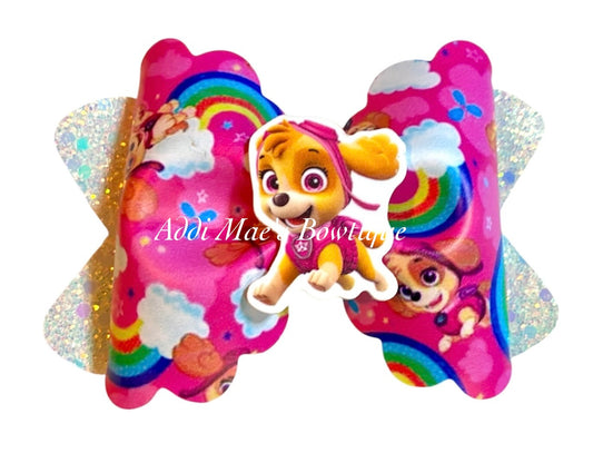 Pink Hero Dog Patrol Bow