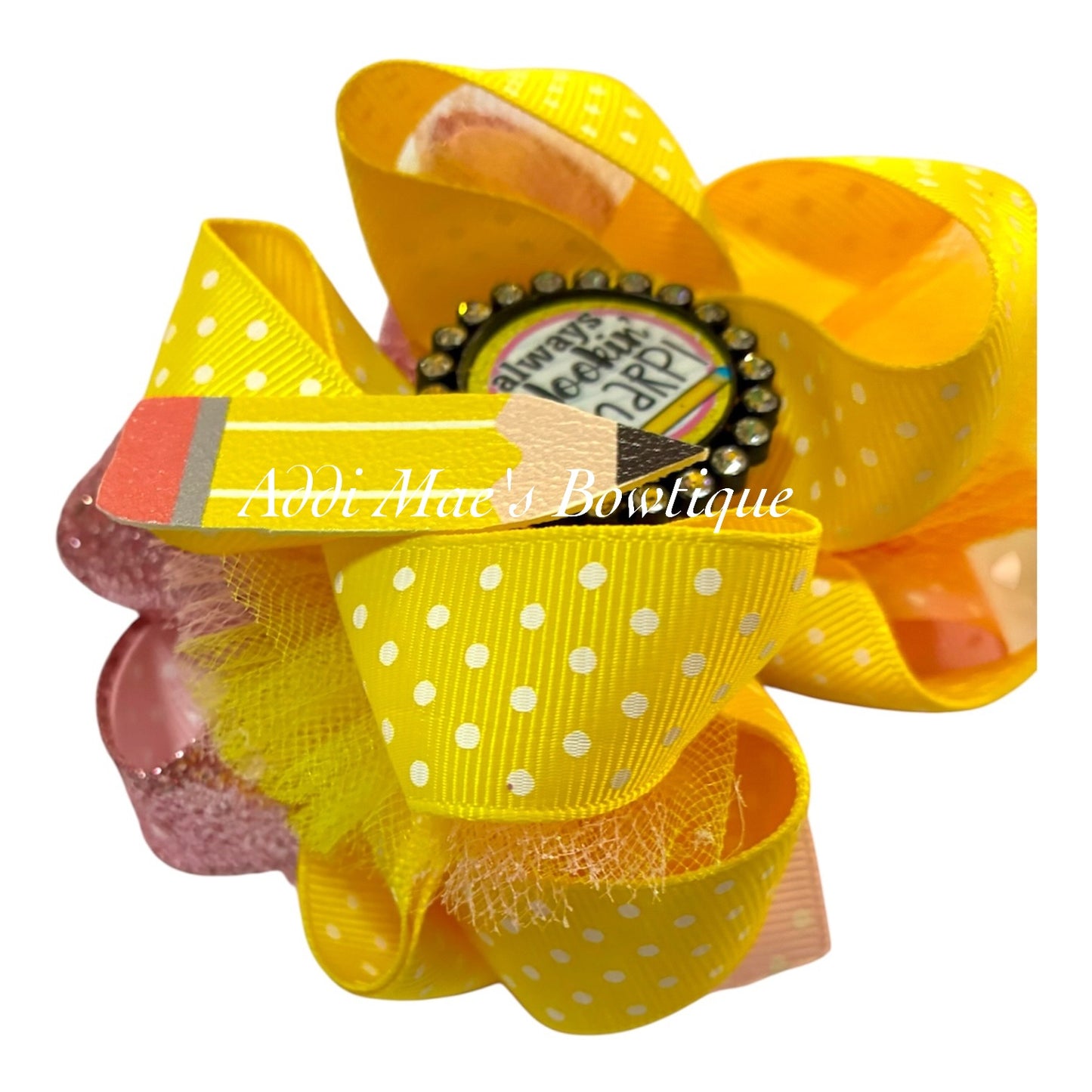 Always Lookin Sharp School Pencil Ribbon Bow