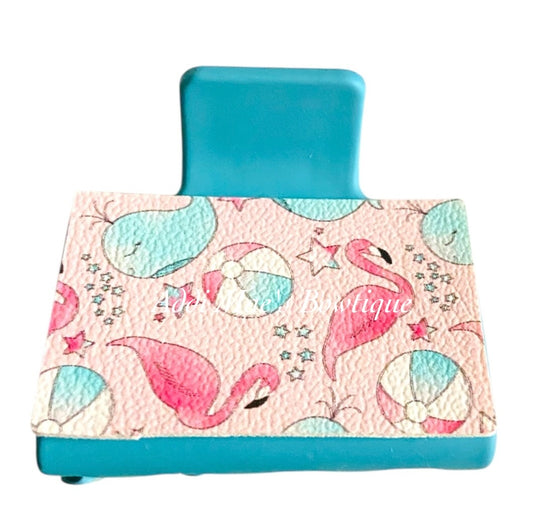 Flamingos & Whales Small Claw Clip