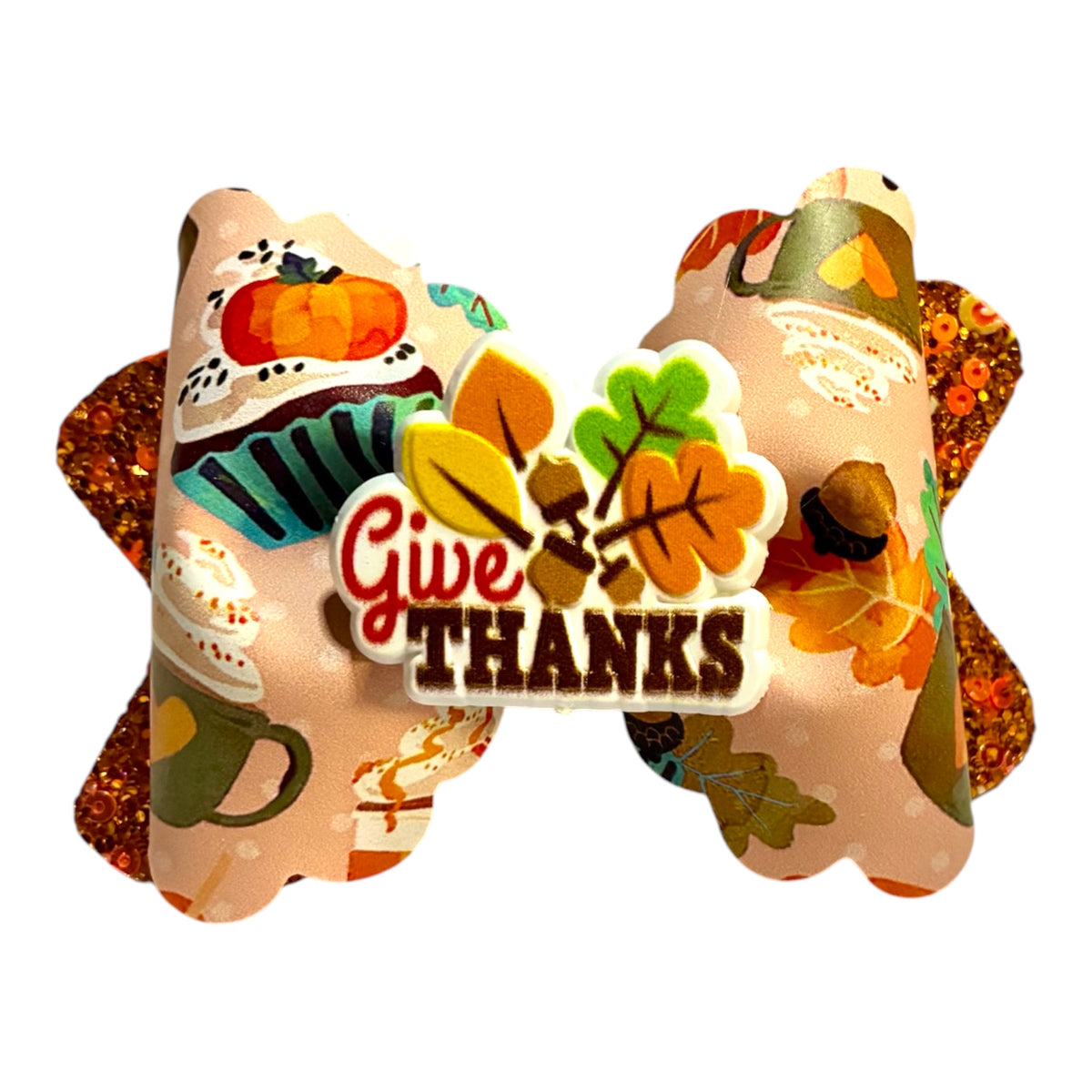 Give Thanks Thanksgiving Fall Bow