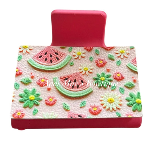 Watermelon Daisies Small Claw Clip