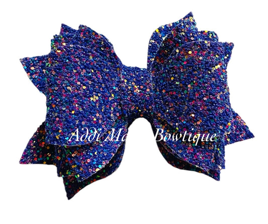 Periwinkle Glitter 3.5” Bow