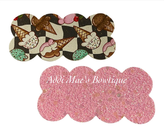 Retro Checkered Ice Cream Cones Snap Clip Set