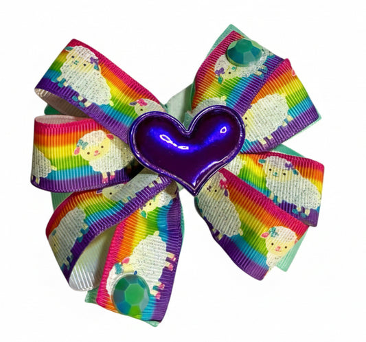 Bright Lambs Easter Ribbon Bow