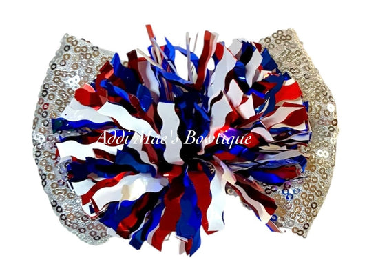 Patriotic Tinsel Sequin Bow