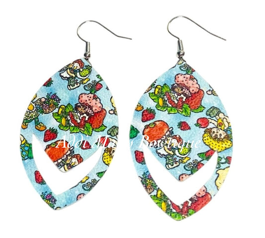 Strawberry Girl Cake Friends Dangle Earrings