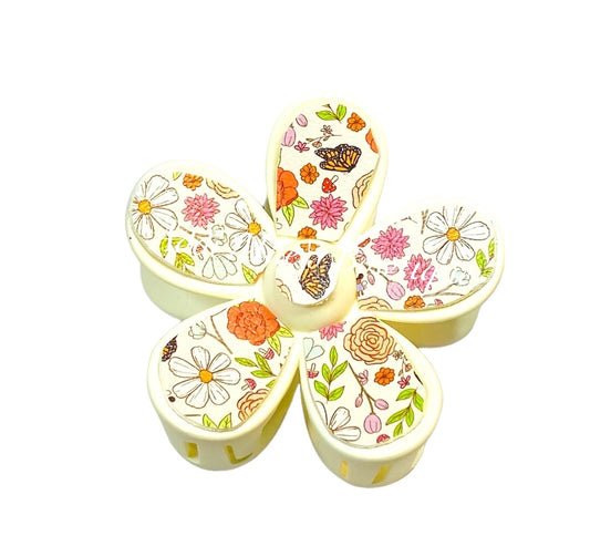 Butterfly Garden Flower Claw Clip